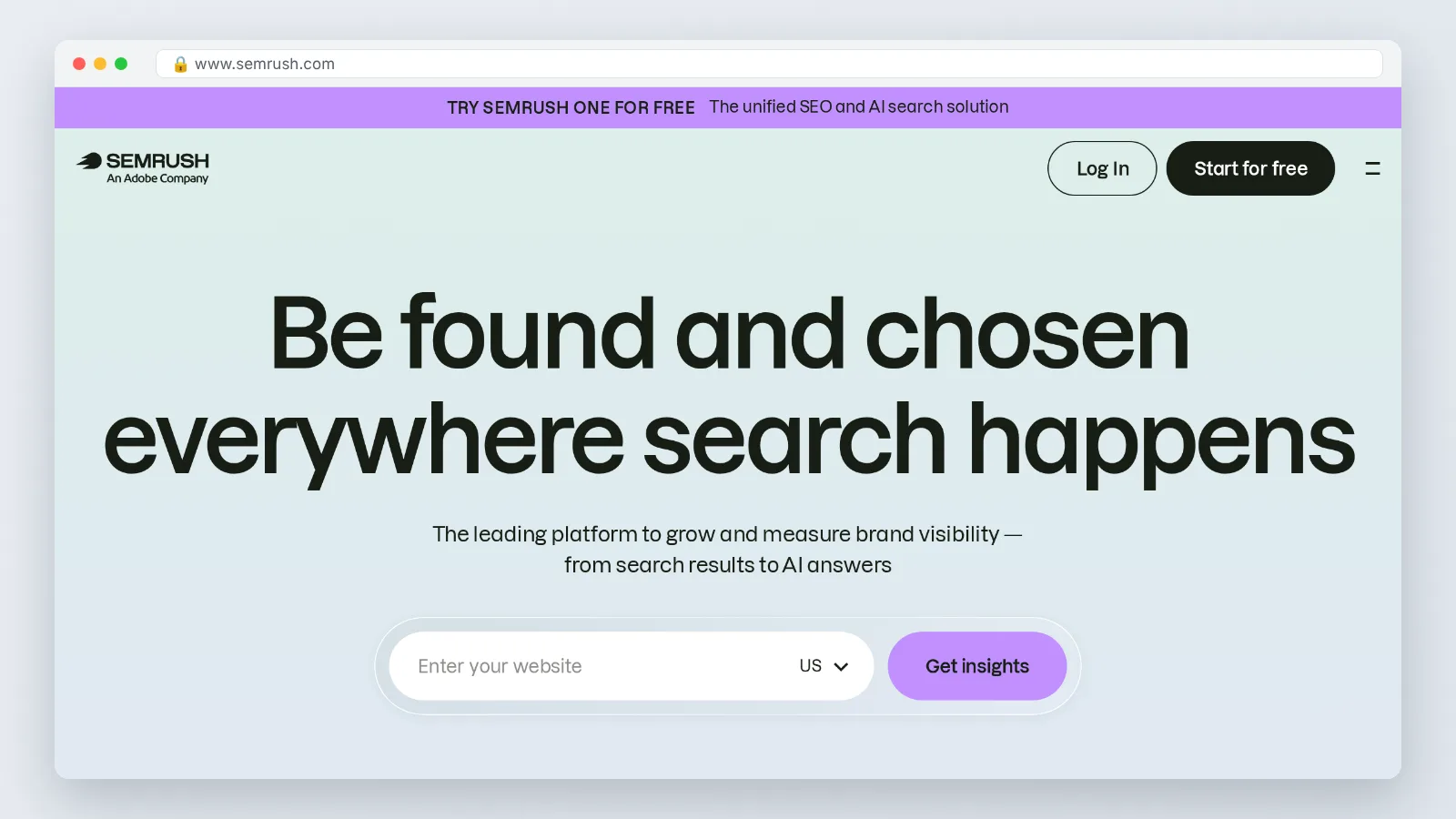 Semrush official site preview