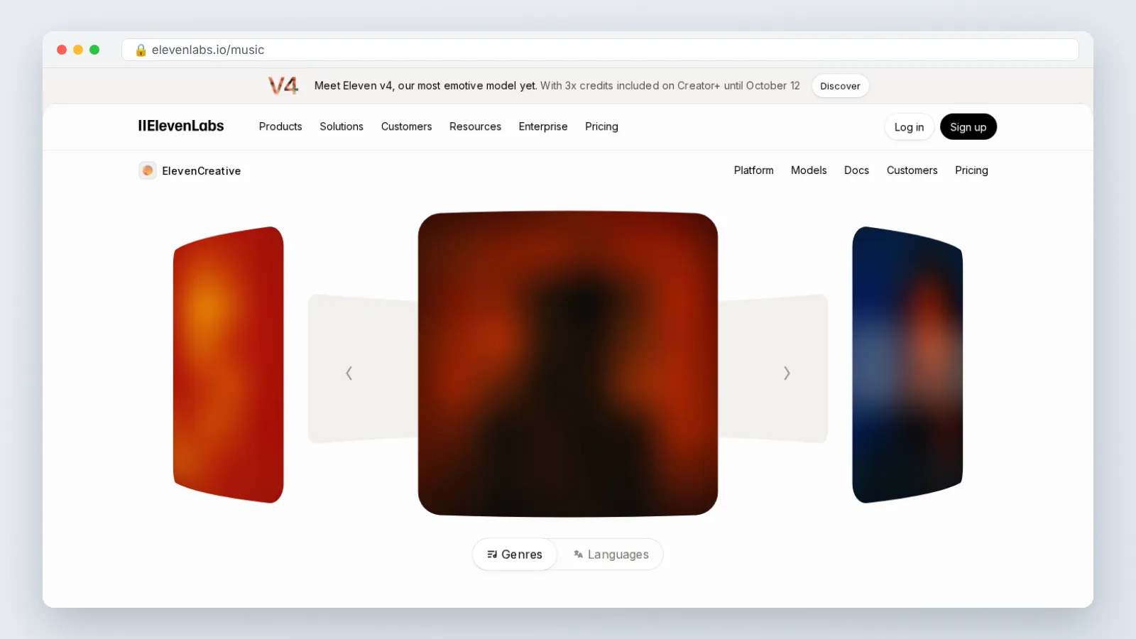 ElevenLabs Music official site preview