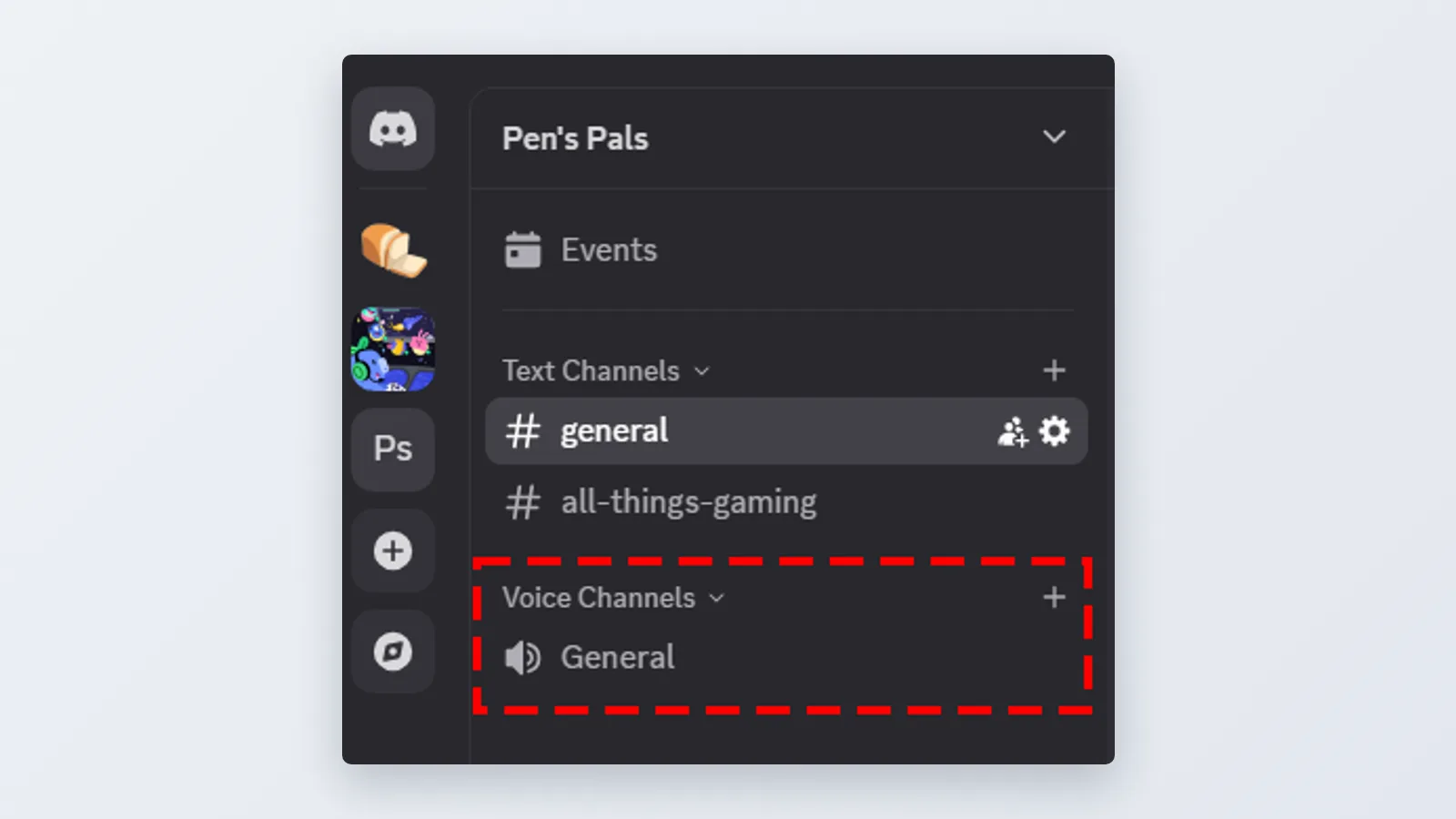 Discord screen: Join a voice channel, then use the slash command picker in the text channel